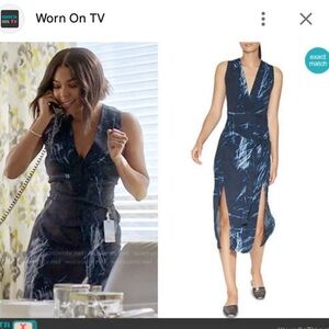 Halston heritage as seen on TV sexy slits Navy Blue Dress Sz XS